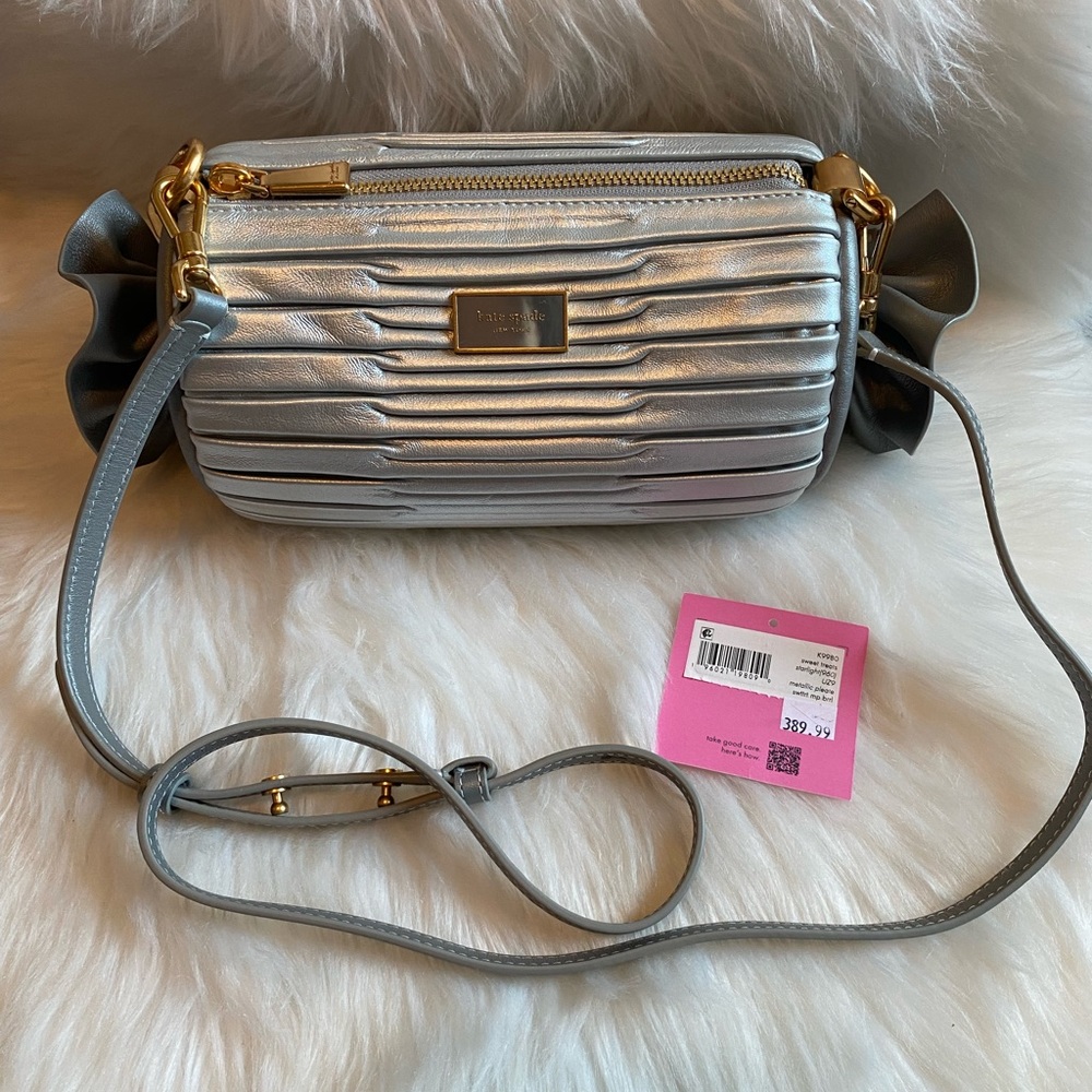 Kate Spade Metallic Silver Crossbody Bag